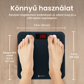 Kép 3/8 - Etekcity Smart Fitness Mérleg Smart Vezérléssel Fekete ESF24-RBB