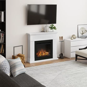 Kép 3/6 - TAGU Larsen Fehér Elektromos Kandalló Szett FM462-WH1-23PF1A