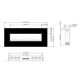 Kép 10/10 - Glow Fire Mars Fekete 126 cm Fali Elektromos Kandalló 190107