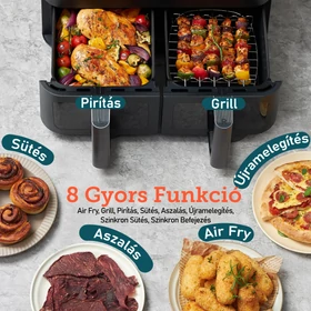 Kép 7/7 - Cosori Dual Basket, 8,5 literes Forrólevegős Sütő