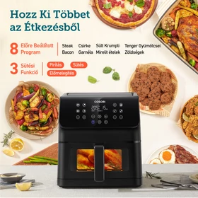 Kép 7/9 - Cosori Premium II Plus 6,2 literes Forrólevegős Sütő, fekete