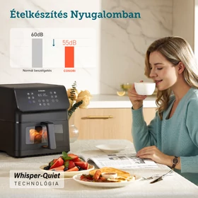 Kép 8/9 - Cosori Premium II Plus 6,2 literes Forrólevegős Sütő, fekete