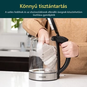 Kép 3/4 - Cosori Elektromos Vízforraló Üveg 1,7L (Fekete) GK172-CO