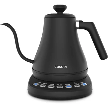 Cosori Gooseneck Elektromos Vízforraló 5 egyedi beállítással Rozsdamentes Acél 0,8 L (Matt fekete) CO108-NK-EUR